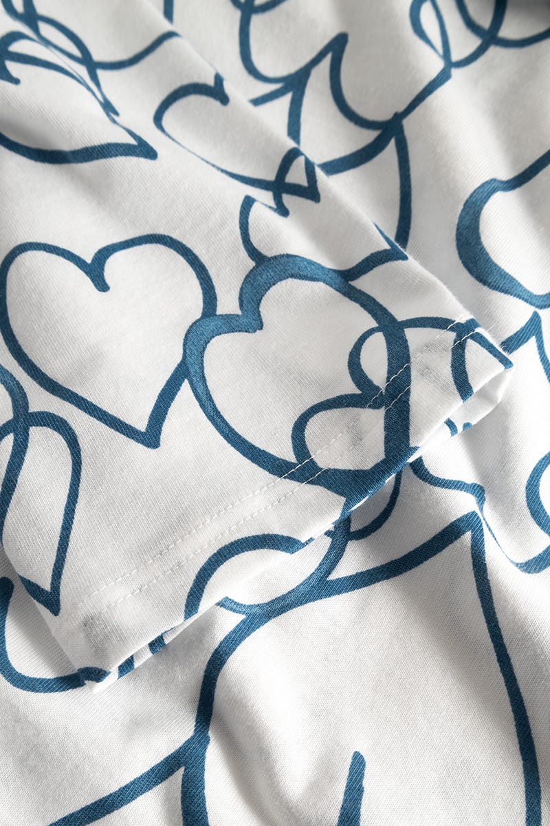 Detailbild 2 von Nachthemd im Herzen-Druck 100% Baumwolle