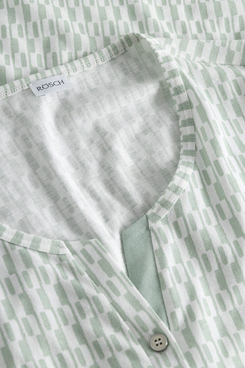 Detailbild 1 von Pyjama im minimalistischen Grafikdruck Mintgrün 100% Baumwolle