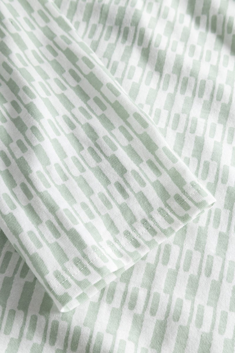 Detailbild 2 von Pyjama im minimalistischen Grafikdruck Mintgrün 100% Baumwolle
