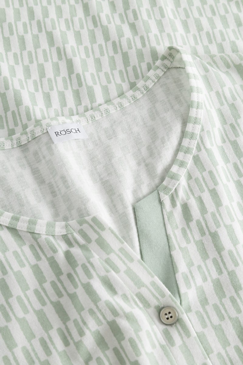 Detailbild 1 von Nachthemd im minimalistischen Grafikdruck Mintgrün 100% Baumwolle