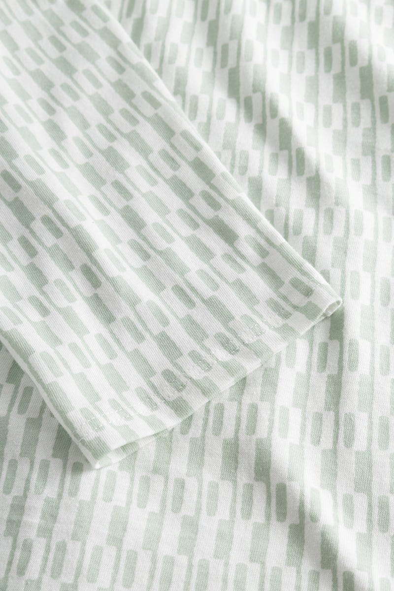 Detailbild 2 von Nachthemd im minimalistischen Grafikdruck Mintgrün 100% Baumwolle