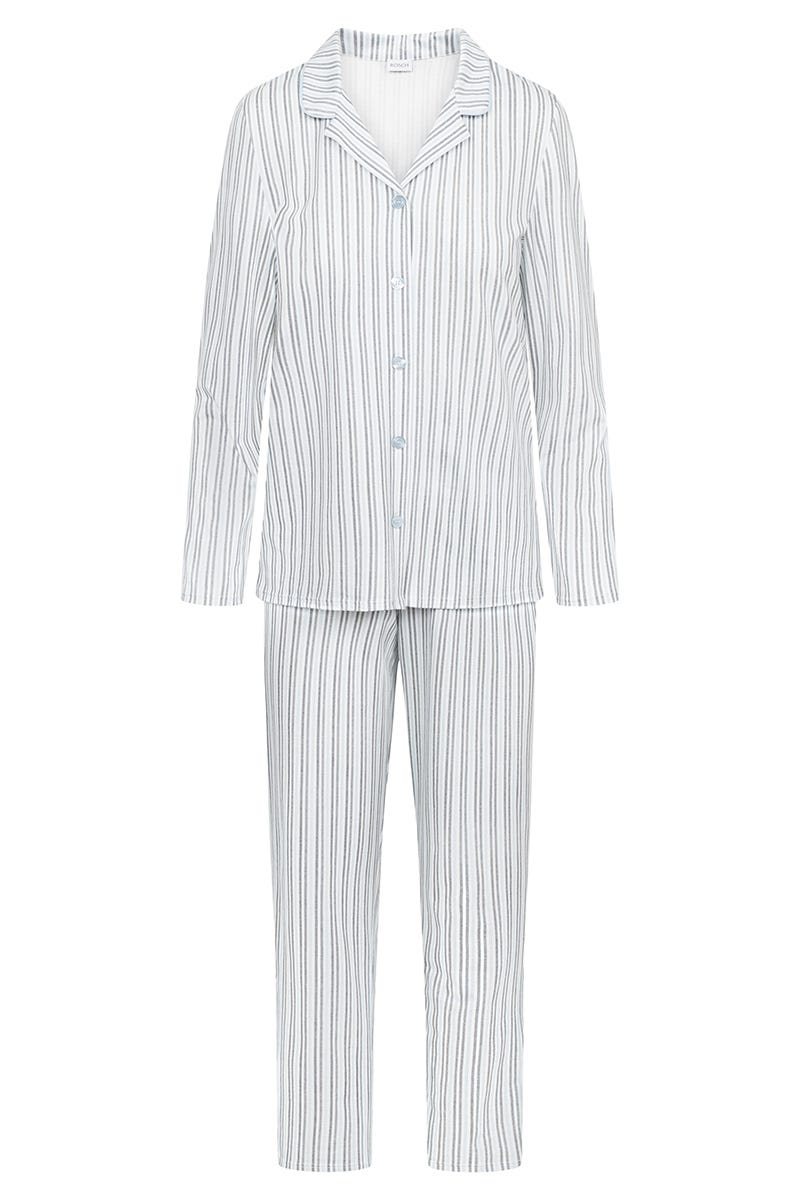 Hollowbild von Pyjama im Streifendruck Herrenhemd-Stil 100% Baumwolle