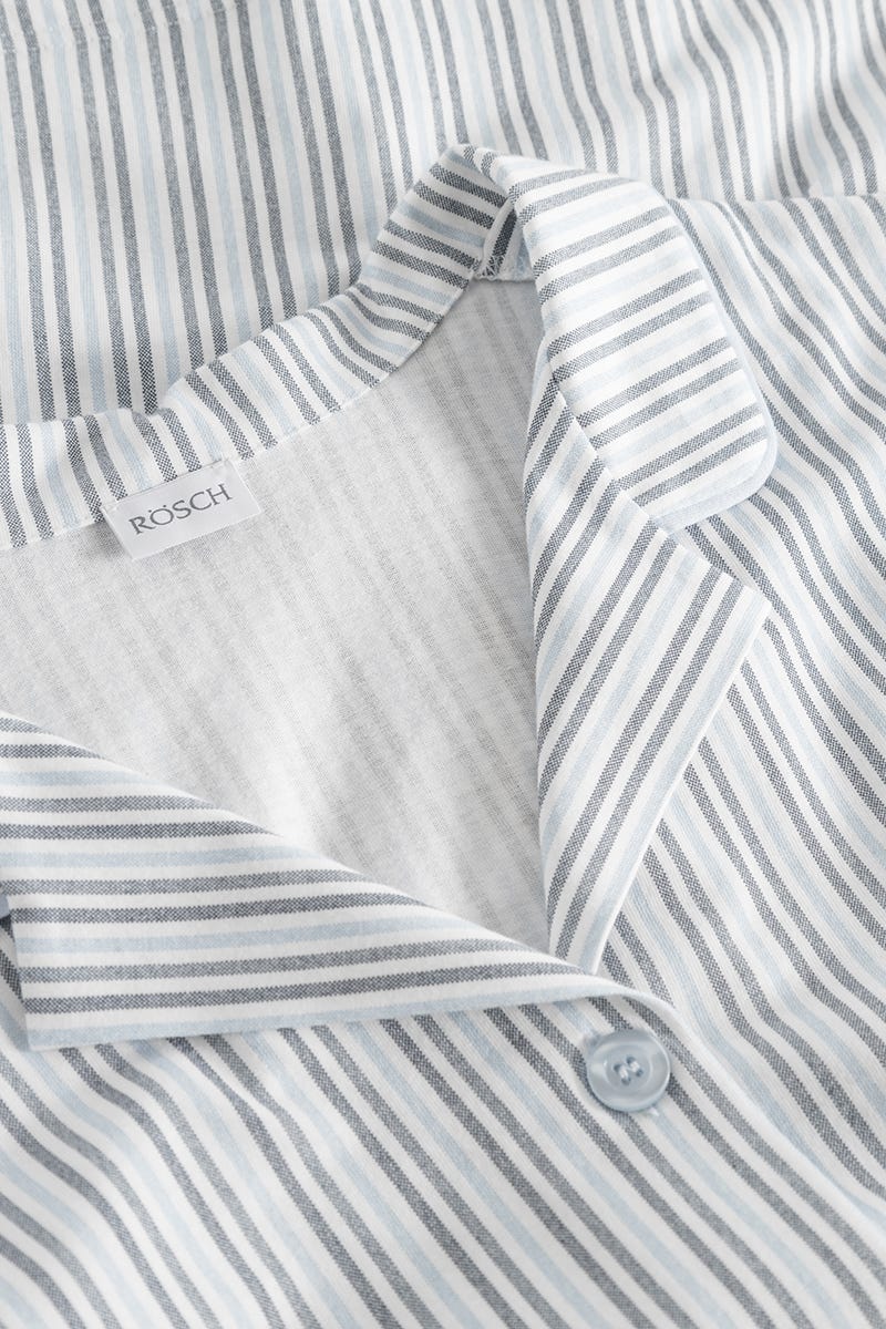 Detailbild 1 von Pyjama im Streifendruck Herrenhemd-Stil 100% Baumwolle