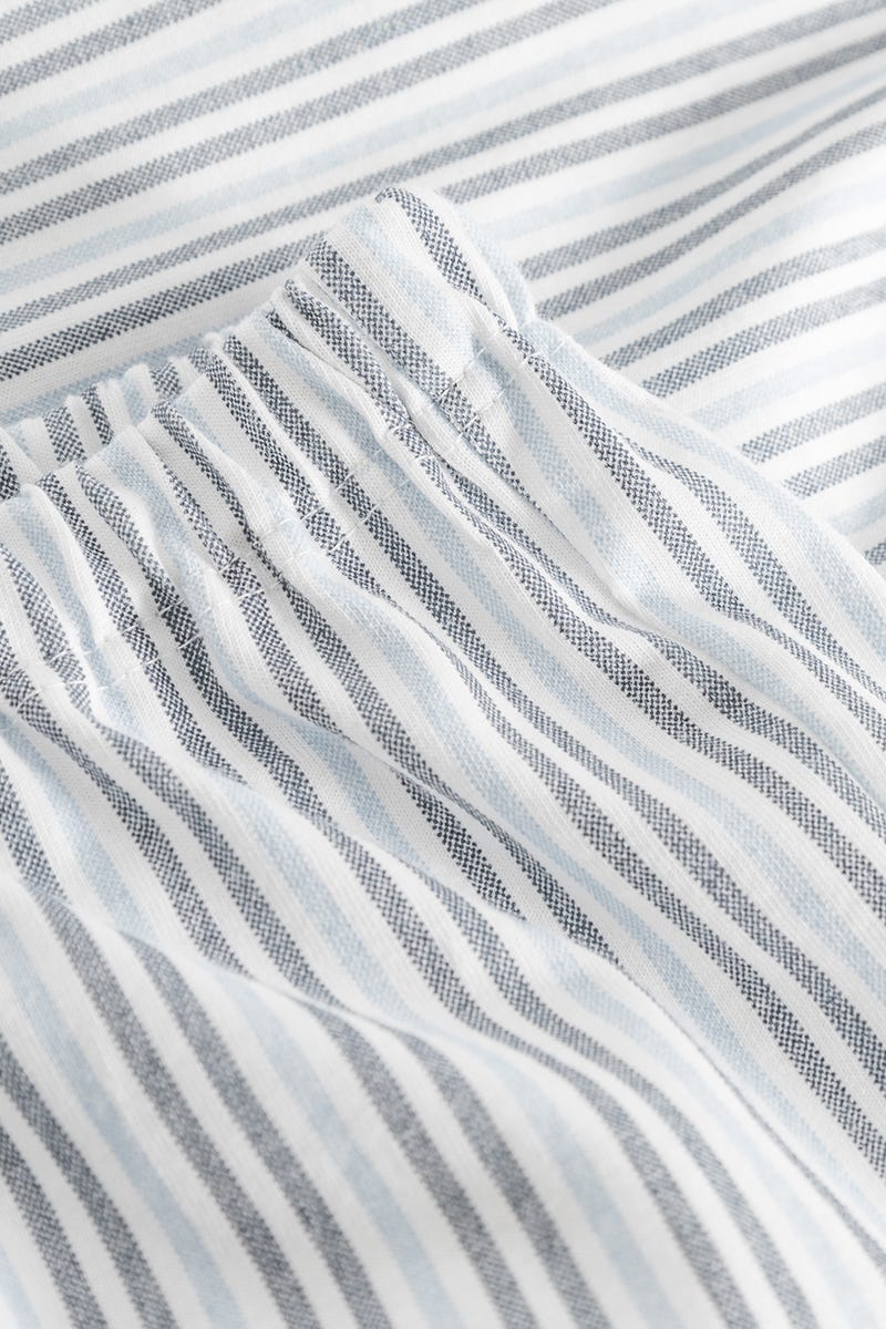 Detailbild 3 von Pyjama im Streifendruck Herrenhemd-Stil 100% Baumwolle