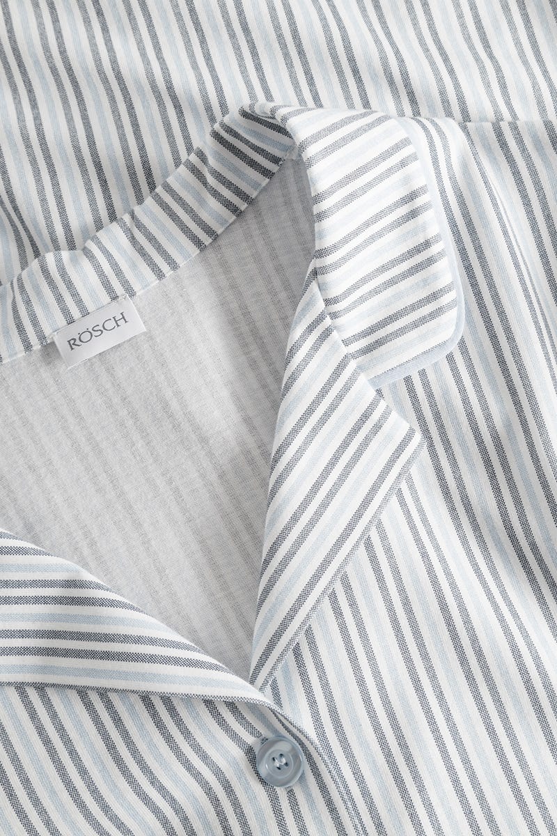 Detailbild 1 von Nachthemd im Streifendruck Herrenhemd-Stil 100% Baumwolle