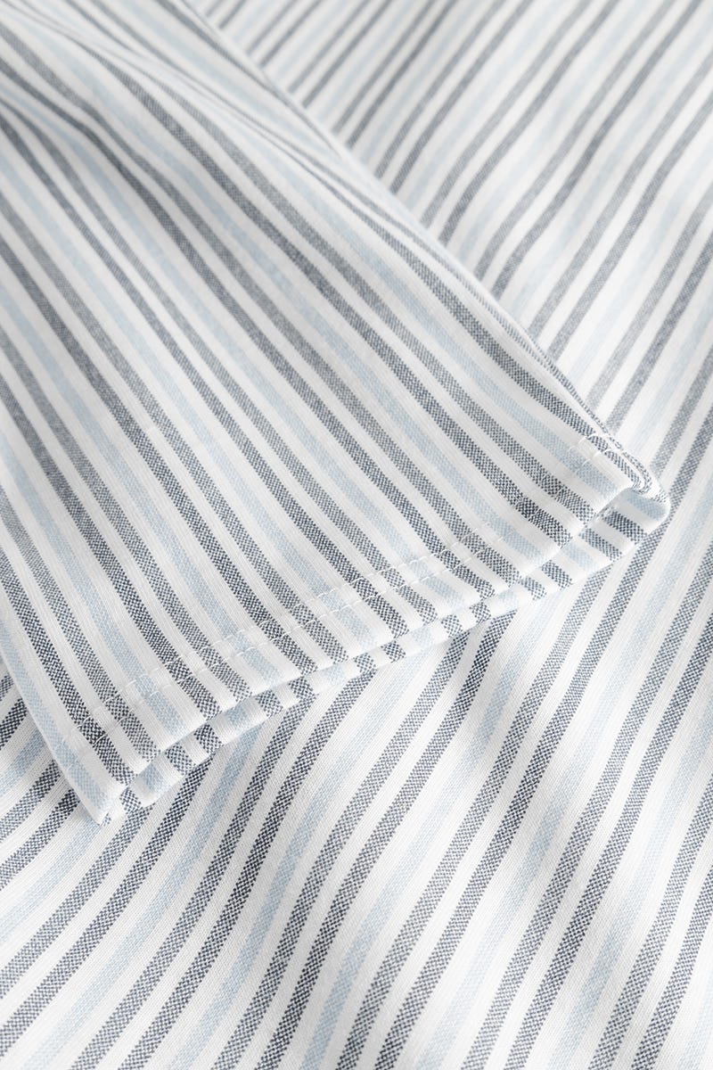 Detailbild 2 von Nachthemd im Streifendruck Herrenhemd-Stil 100% Baumwolle