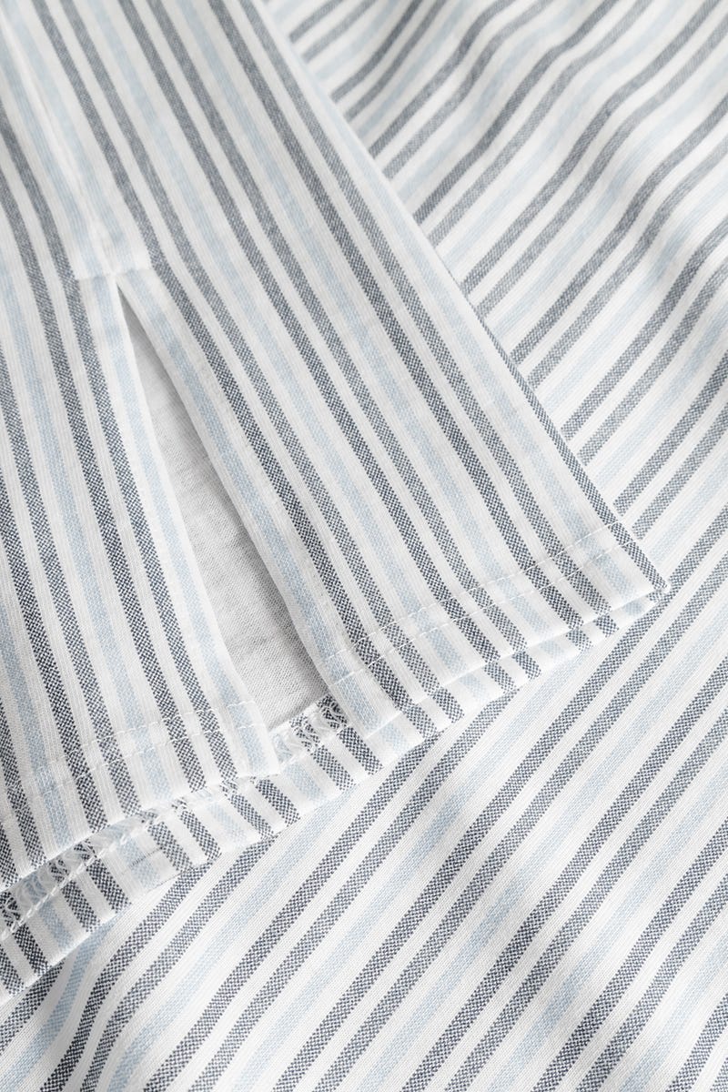 Detailbild 3 von Nachthemd im Streifendruck Herrenhemd-Stil 100% Baumwolle