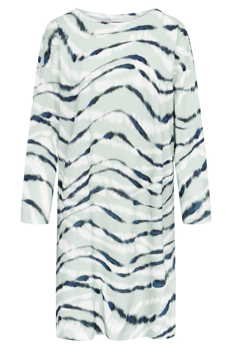 Hollowbild von Nachthemd im Batidruck Mintgrün 100% Baumwolle