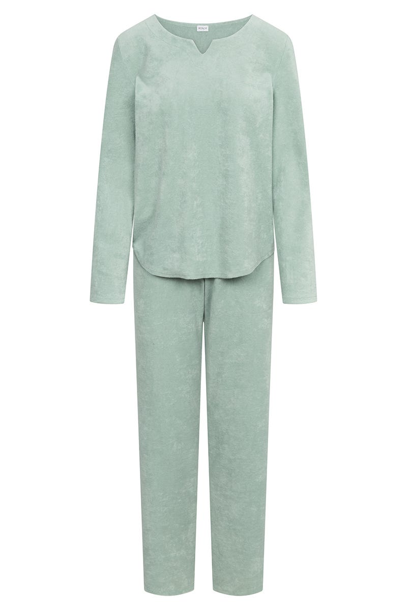 Hollowbild von Hausanzug aus Frottee in Mintgrün Baumwolle/Polyester