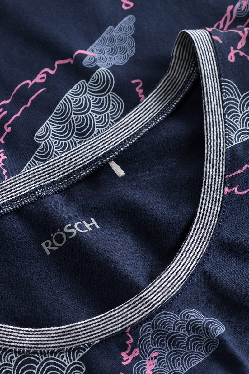 Detailbild 2 von Pyjamashirt im Wolken-Druck Baumwolle/Elasthan