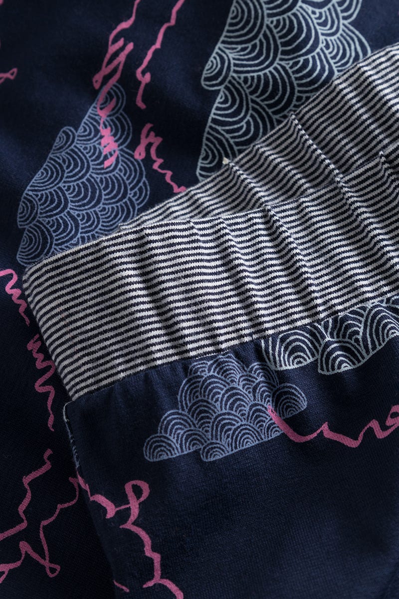 Detailbild 2 von 7/8-Pyjamahose im Wolken-Druck Baumwolle/Elasthan