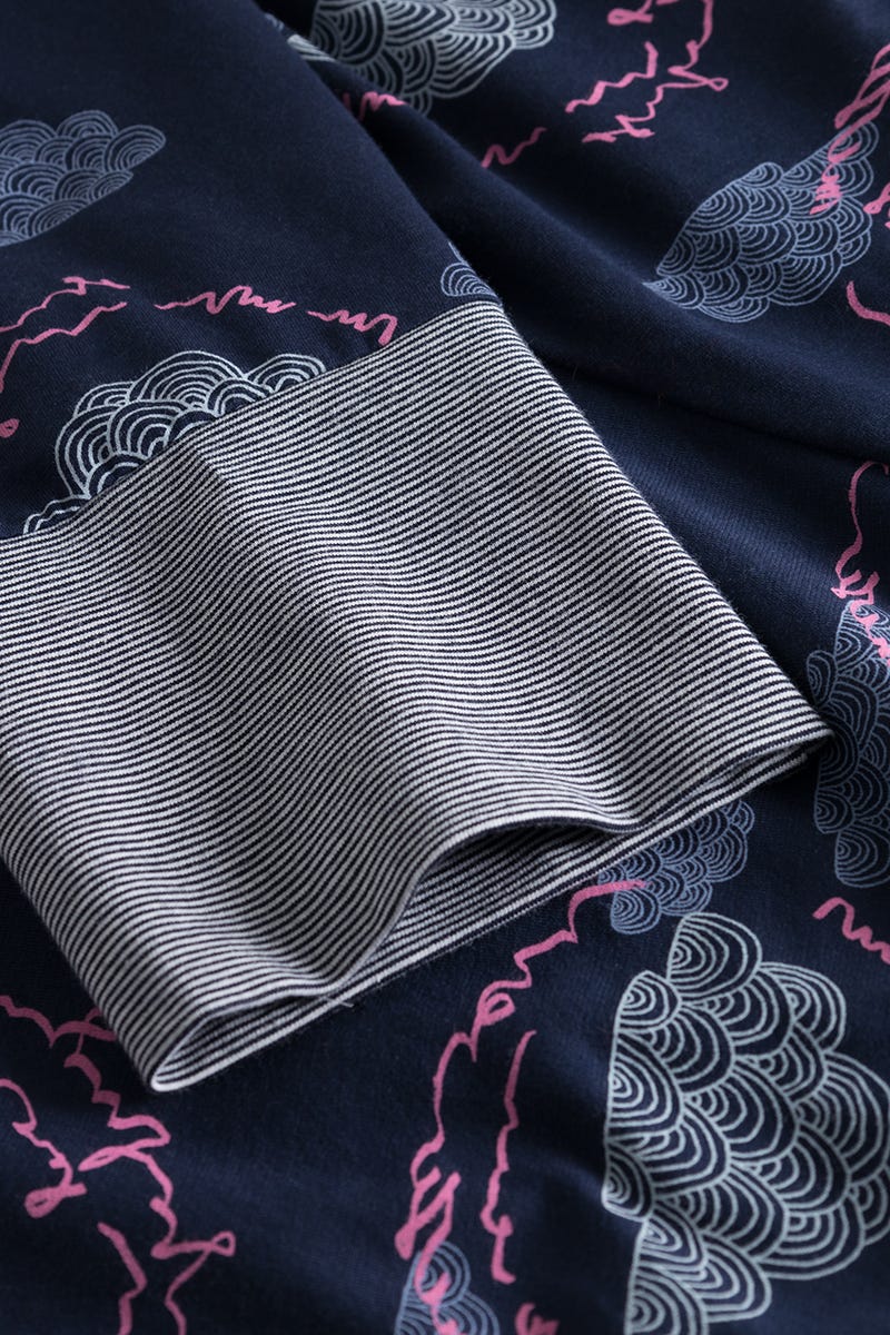 Detailbild 3 von 7/8-Pyjamahose im Wolken-Druck Baumwolle/Elasthan