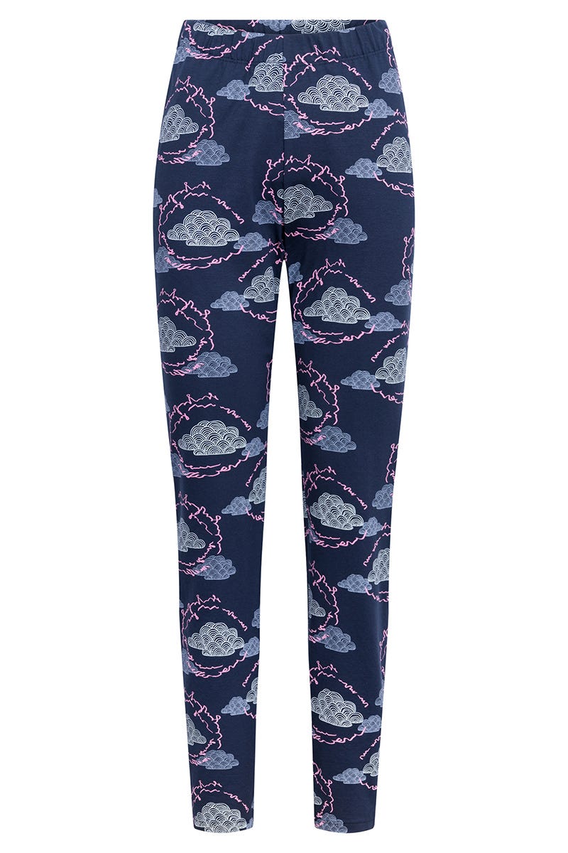 Hollowbild von Pyjamahose im Wolken-Druck Baumwolle/Elasthan