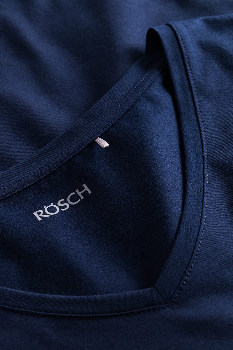Detailbild 2 von Pyjamashirt im sportiven Stil Navyblau Baumwolle/Elasthan