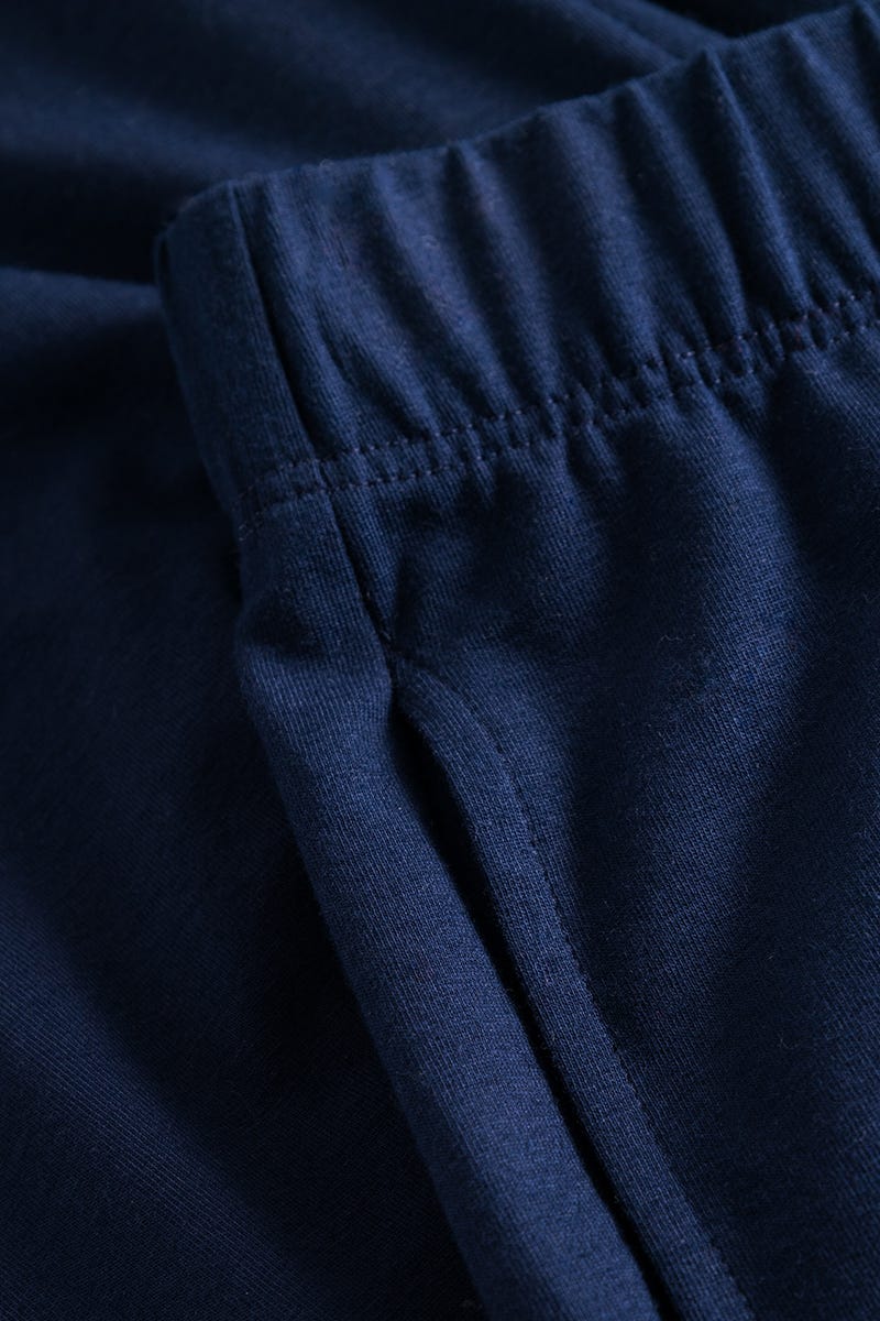 Detailbild 2 von 7/8-Pyjamahose im sportiven Stil Navyblau Baumwolle/Elasthan