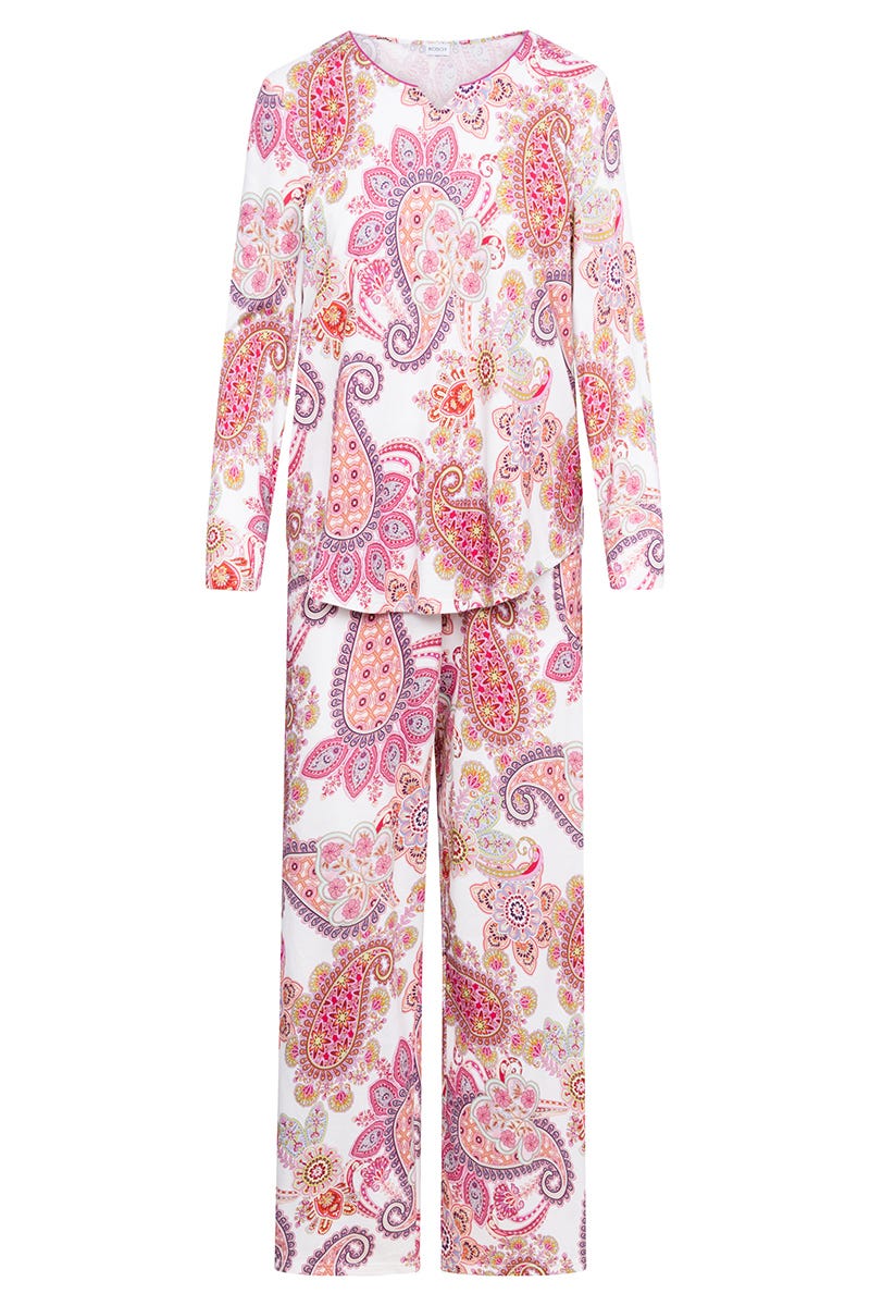 Hollowbild von Pyjama im Paisley-Druck Beerenfarben Baumwolle/Modal