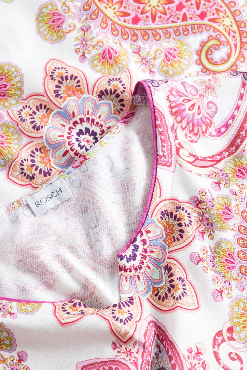 Detailbild 1 von Pyjama im Paisley-Druck Beerenfarben Baumwolle/Modal