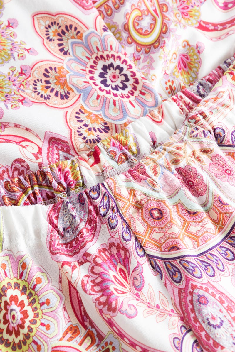 Detailbild 3 von Pyjama im Paisley-Druck Beerenfarben Baumwolle/Modal