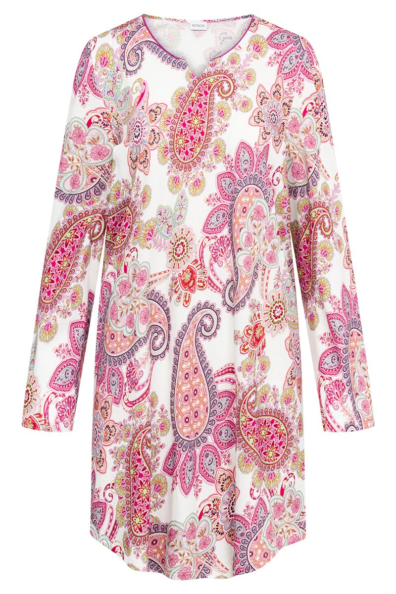 Hollowbild von Nachthemd im Paisley-Druck Beerenfarben Baumwolle/Modal