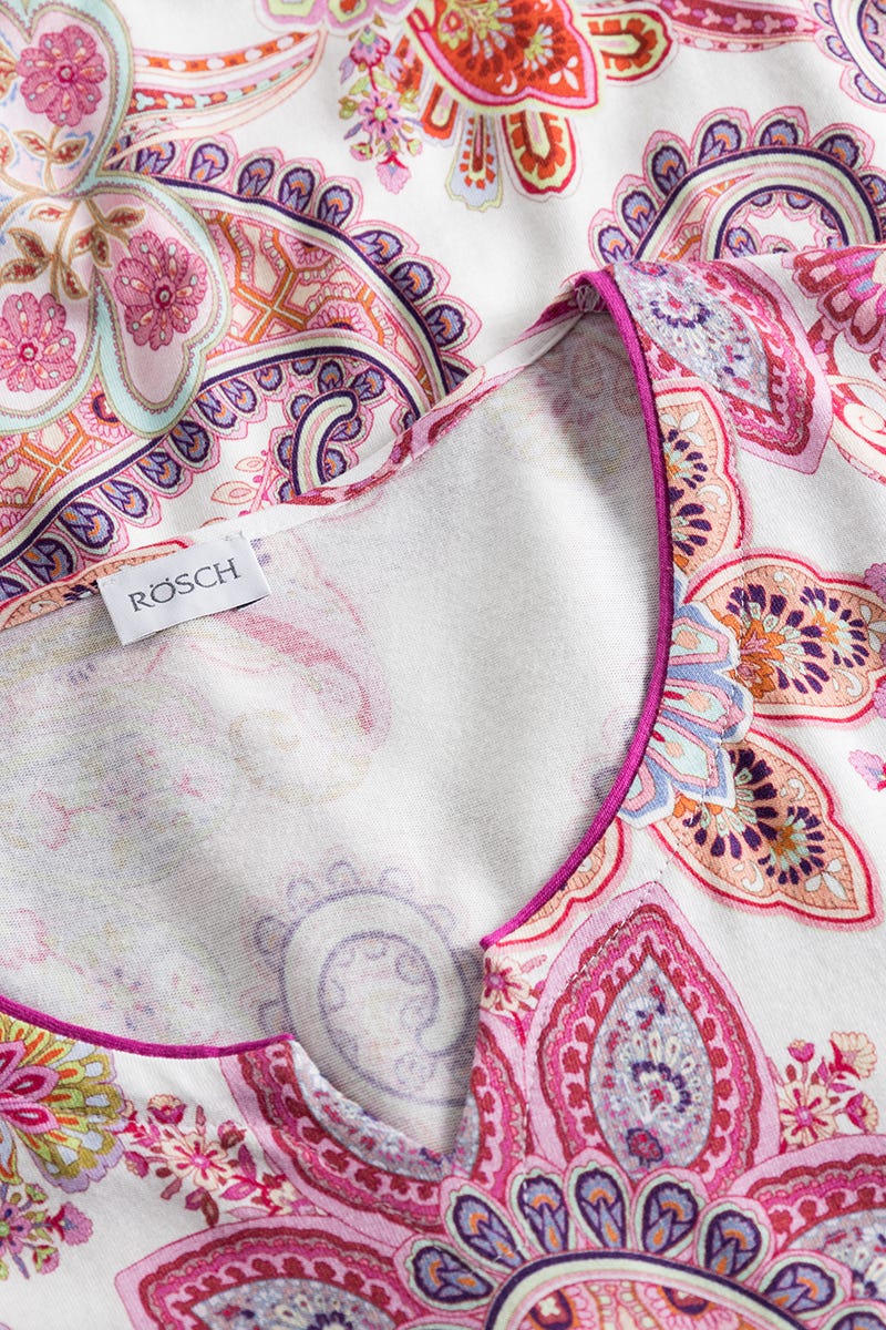 Detailbild 1 von Nachthemd im Paisley-Druck Beerenfarben Maxi-Länge Baumwolle/Modal