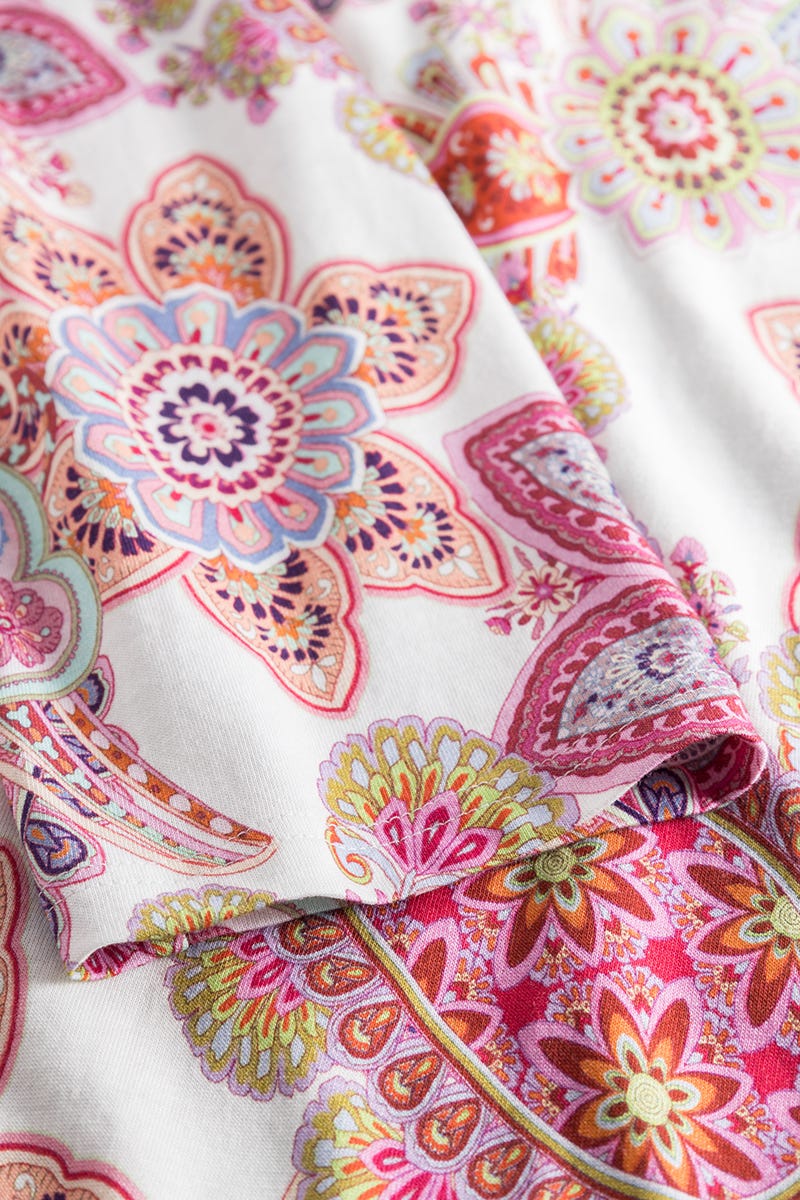 Detailbild 3 von Nachthemd im Paisley-Druck Beerenfarben Maxi-Länge Baumwolle/Modal
