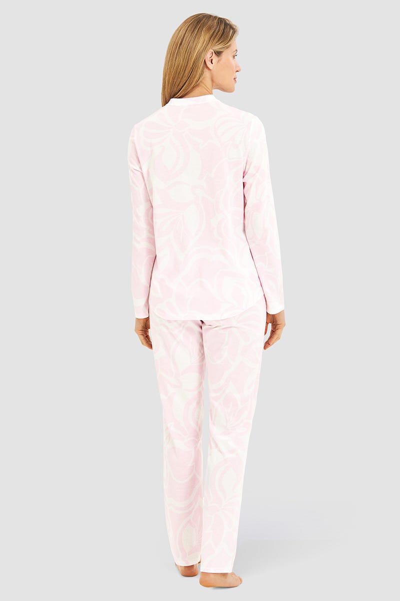 Rückansicht von Pyjama im pastelligen Blumendruck 100% Baumwolle