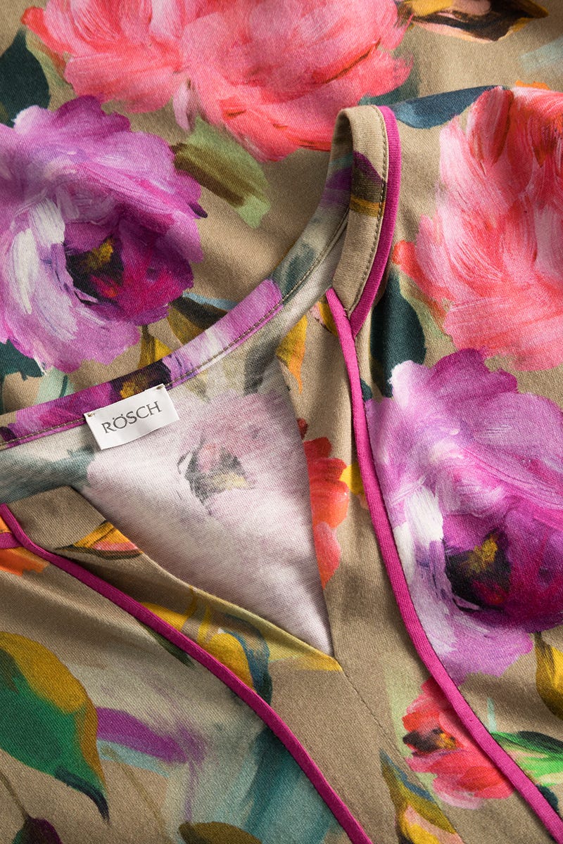 Detailbild 1 von Pyjama im Aquarell-Blüten-Druck Baumwolle/Modal