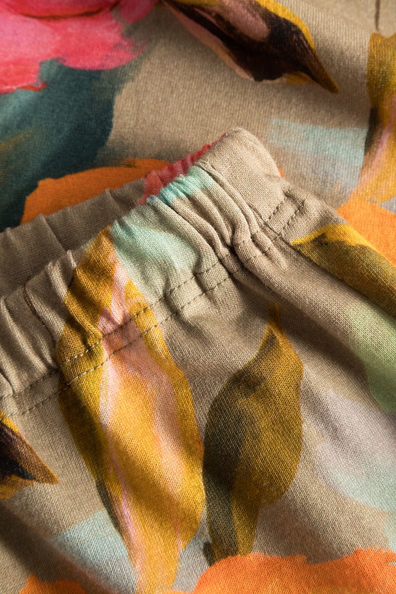 Detailbild 3 von Pyjama im Aquarell-Blüten-Druck Baumwolle/Modal