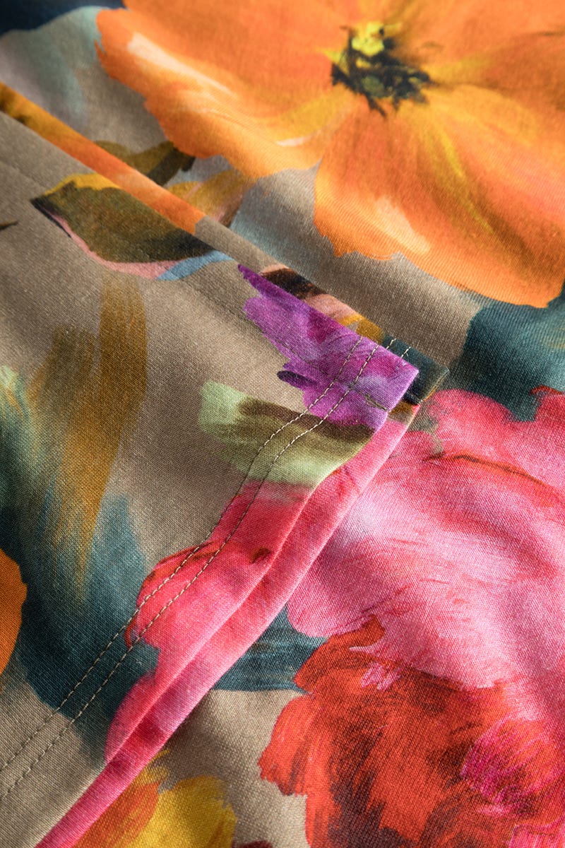 Detailbild 3 von Nachthemd im Aquarell-Blüten-Druck Maxi-Länge Baumwolle/Modal