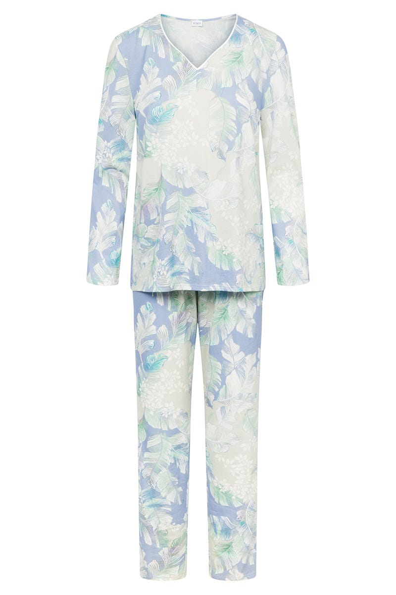 Hollowbild von Pyjama im Federdruck Art-Style Baumwolle/Modal