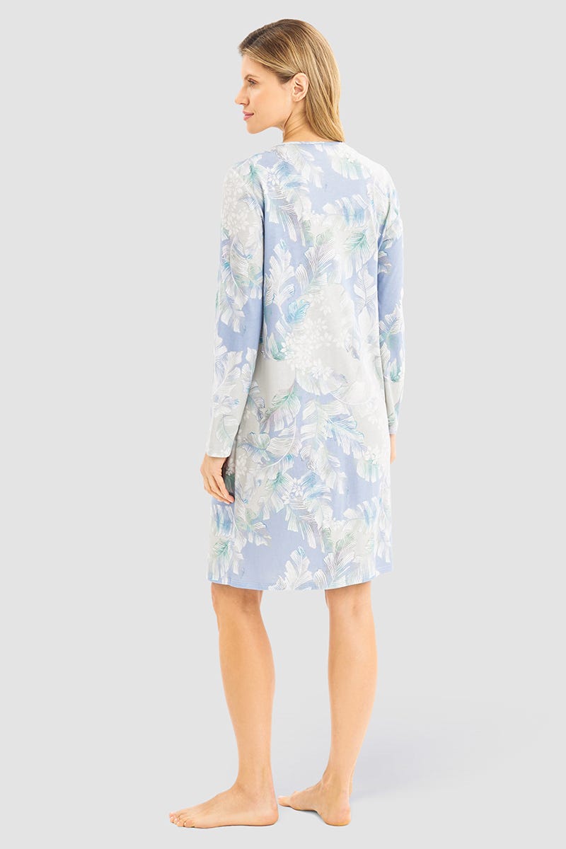 Rückansicht von Nachthemd im Federdruck Art-Style Baumwolle/Modal