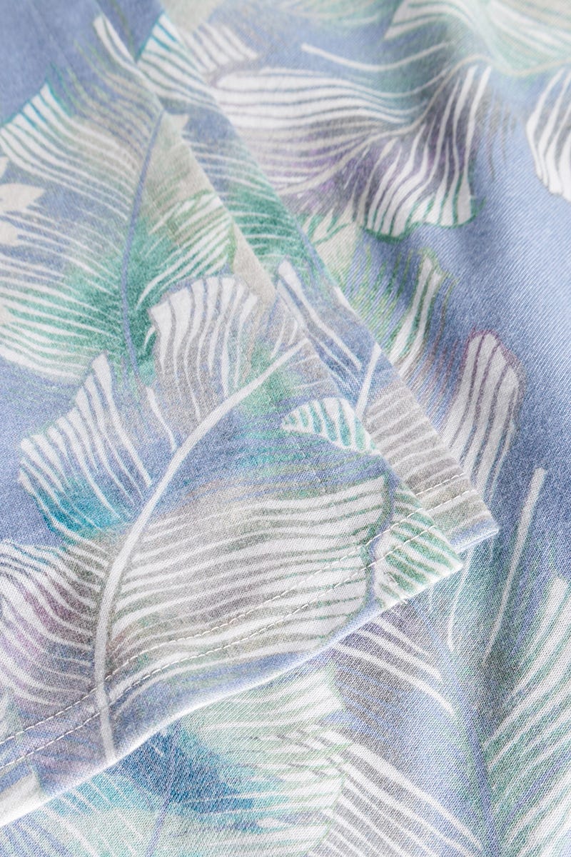 Detailbild 3 von Nachthemd im Federdruck Art-Style Maxi-Länge Baumwolle/Modal