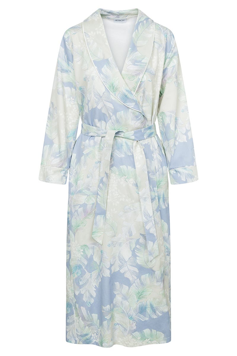 Hollowbild von Morgenmantel im Federdruck Art-Style Baumwolle/Modal