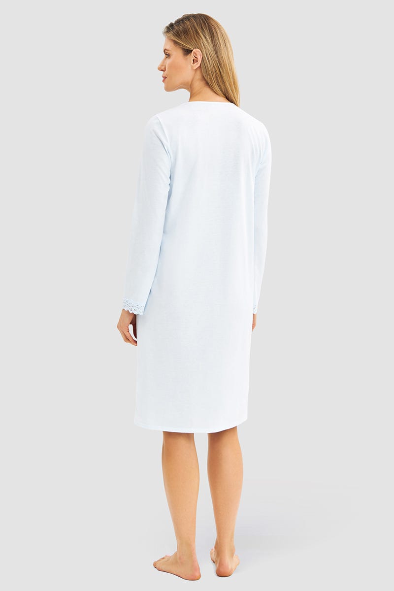 Rückansicht von Nachthemd mit Spitzendetails Baumwolle/Modal