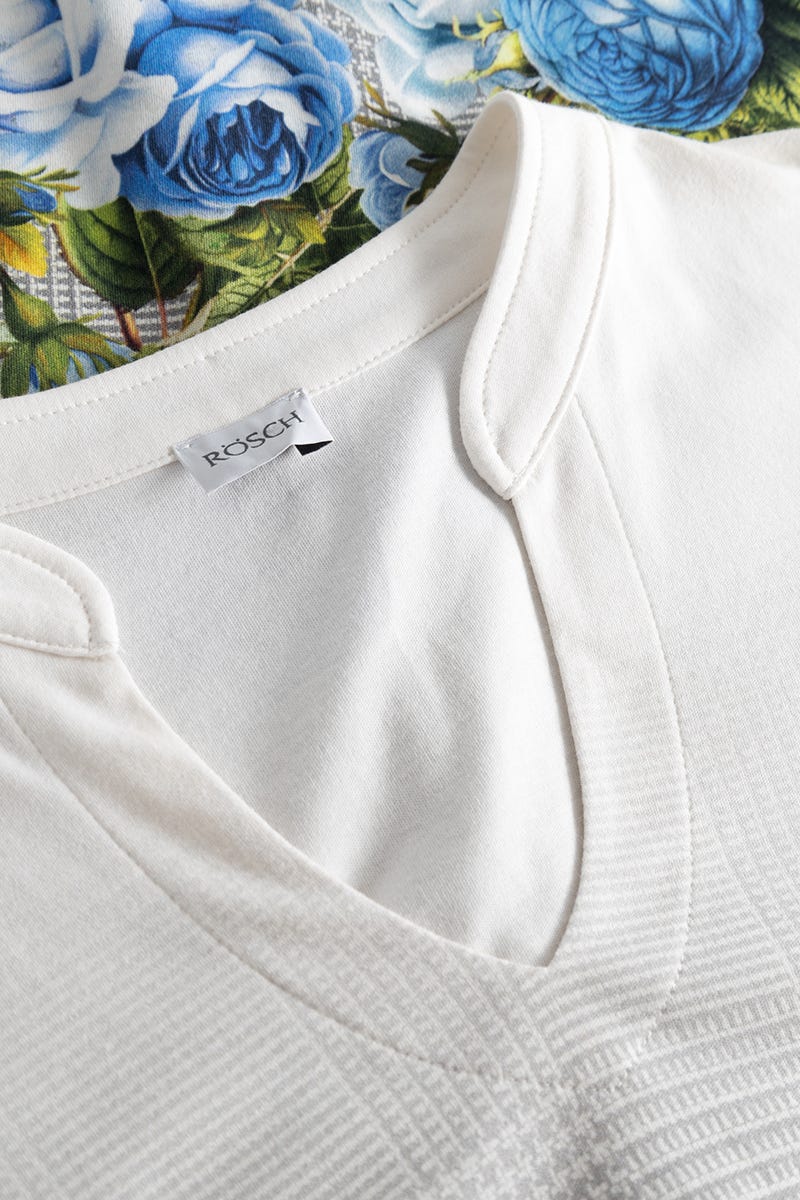 Detailbild 1 von Pyjama im Karo-Druck mit Blumen 100% Baumwolle