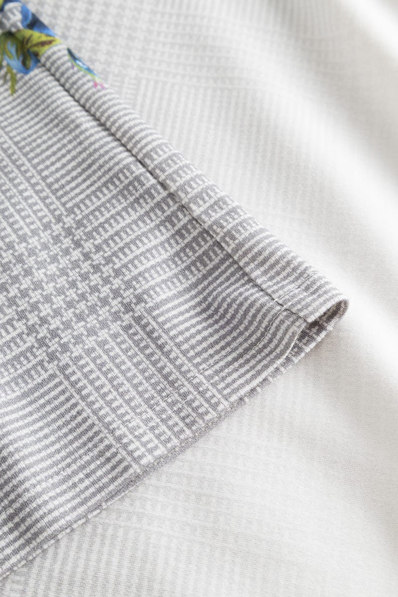 Detailbild 3 von Nachthemd im Karo-Druck mit Blumen Maxi-Länge 100% Baumwolle