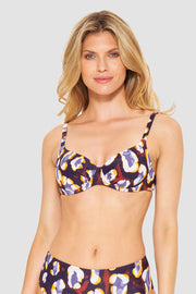 Frontalbild von Bikini-Oberteil Bügel im Tupfendruck Modern Leo