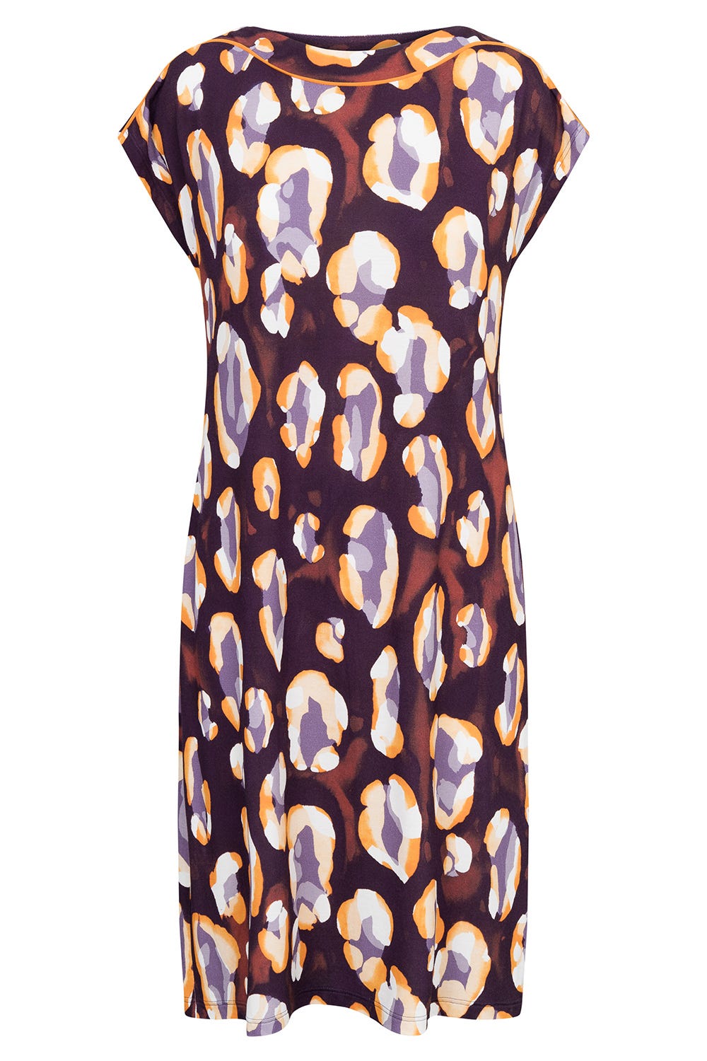 Hollowbild von Strandkleid Kurzarm im Tupfendruck Modern Leo Viskose/Elasthan