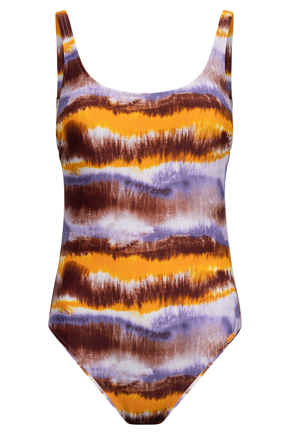 Hollowbild von Badeanzug im Batikdruck moderne Streifen