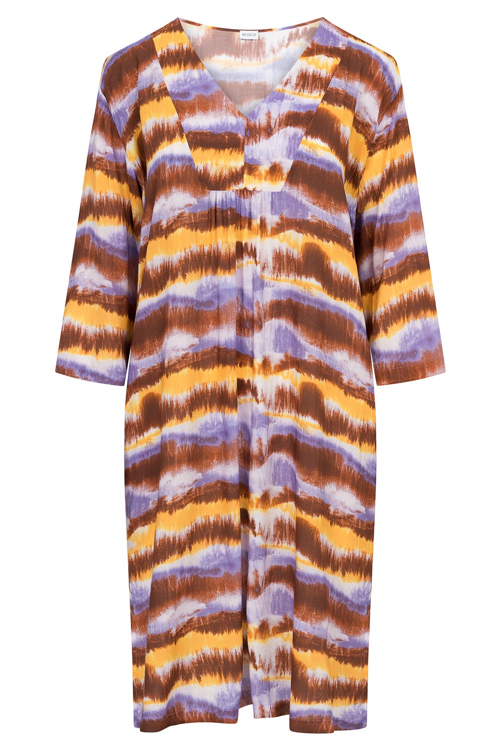 Hollowbild von Tunika im Batikdruck moderne Streifen im Webdruck 100% Viskose