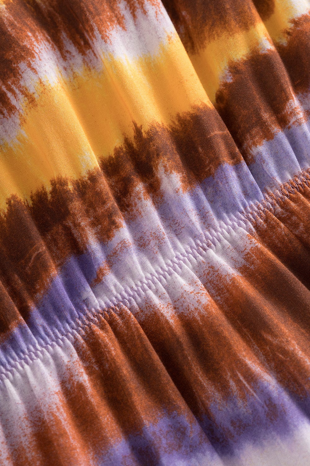 Detailbild 2 von Trägerkleid im Batikdruck moderne Streifen im Webdruck 100% Viskose