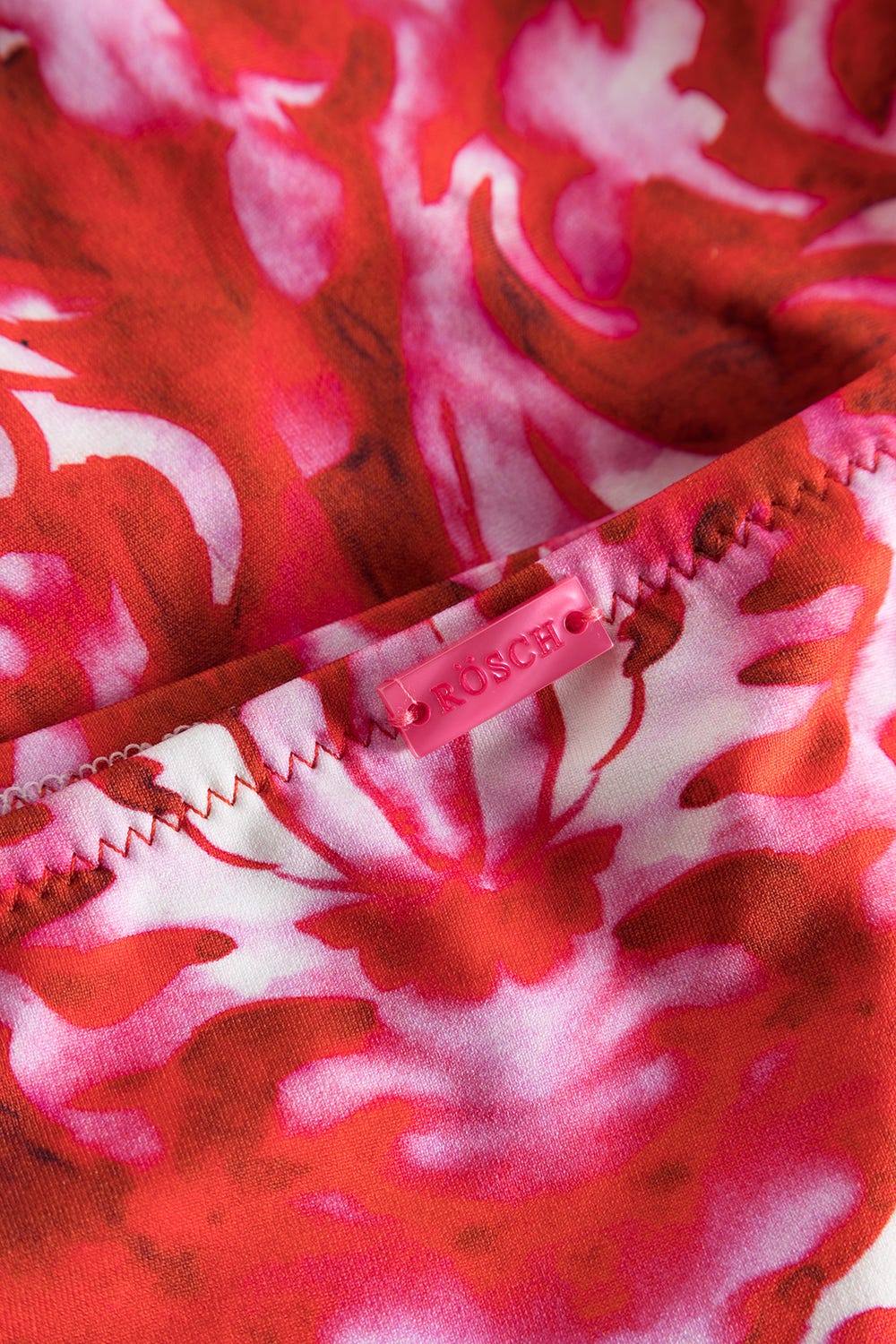 Detailbild 2 von Bikini-Hose im Ornament-Druck Rot-Weiß hoher Taillenausschnitt