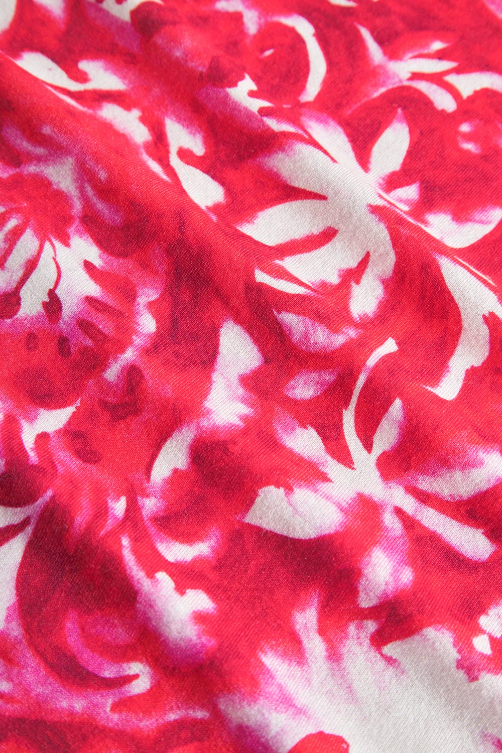 Detailbild 3 von Strandkleid Ärmellos im Ornament-Druck Rot-Weiß Raffungen