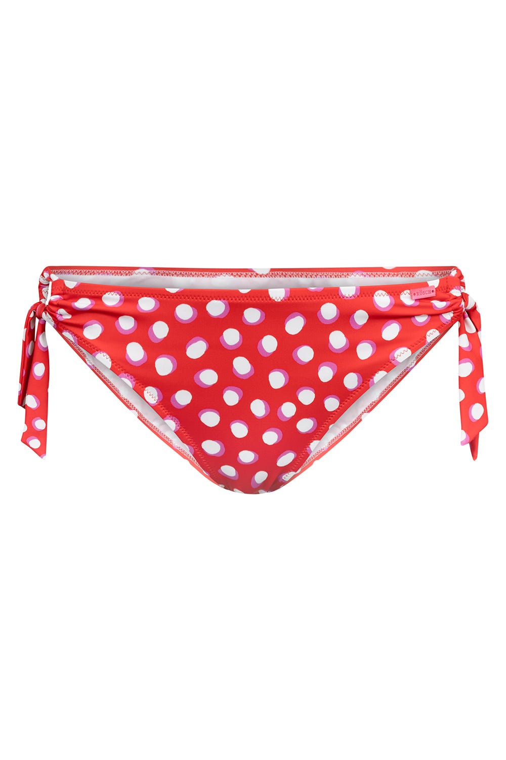 Hollowbild von Bikini-Hose im Retro-Tupfendruck Rot-Weiß zum Binden