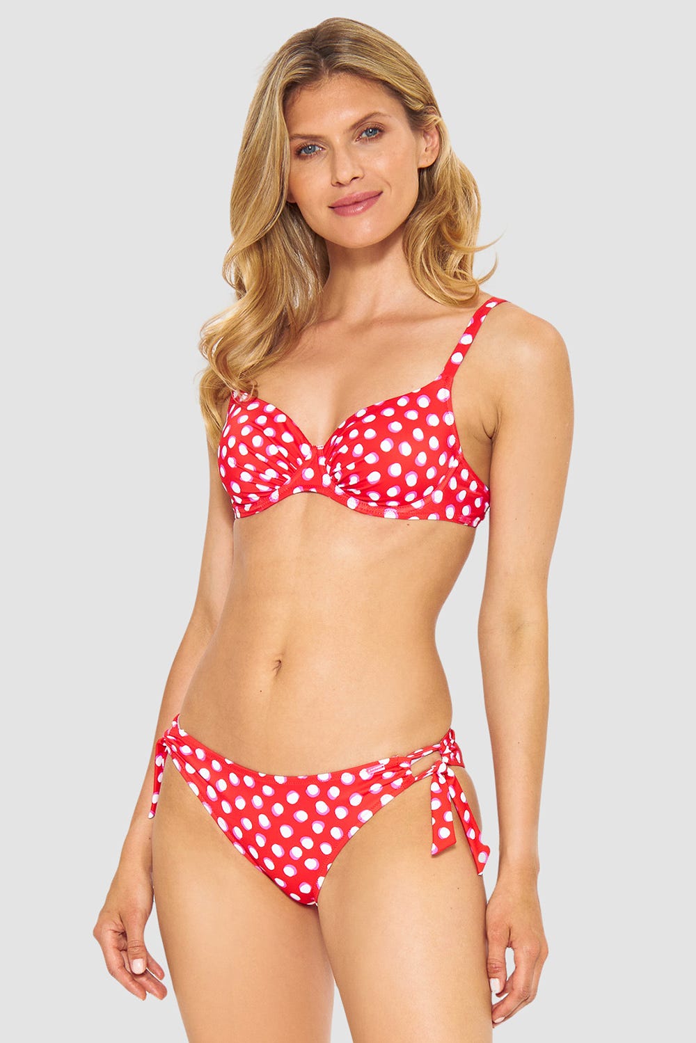 Detailbild 1 von Bikini-Hose im Retro-Tupfendruck Rot-Weiß zum Binden