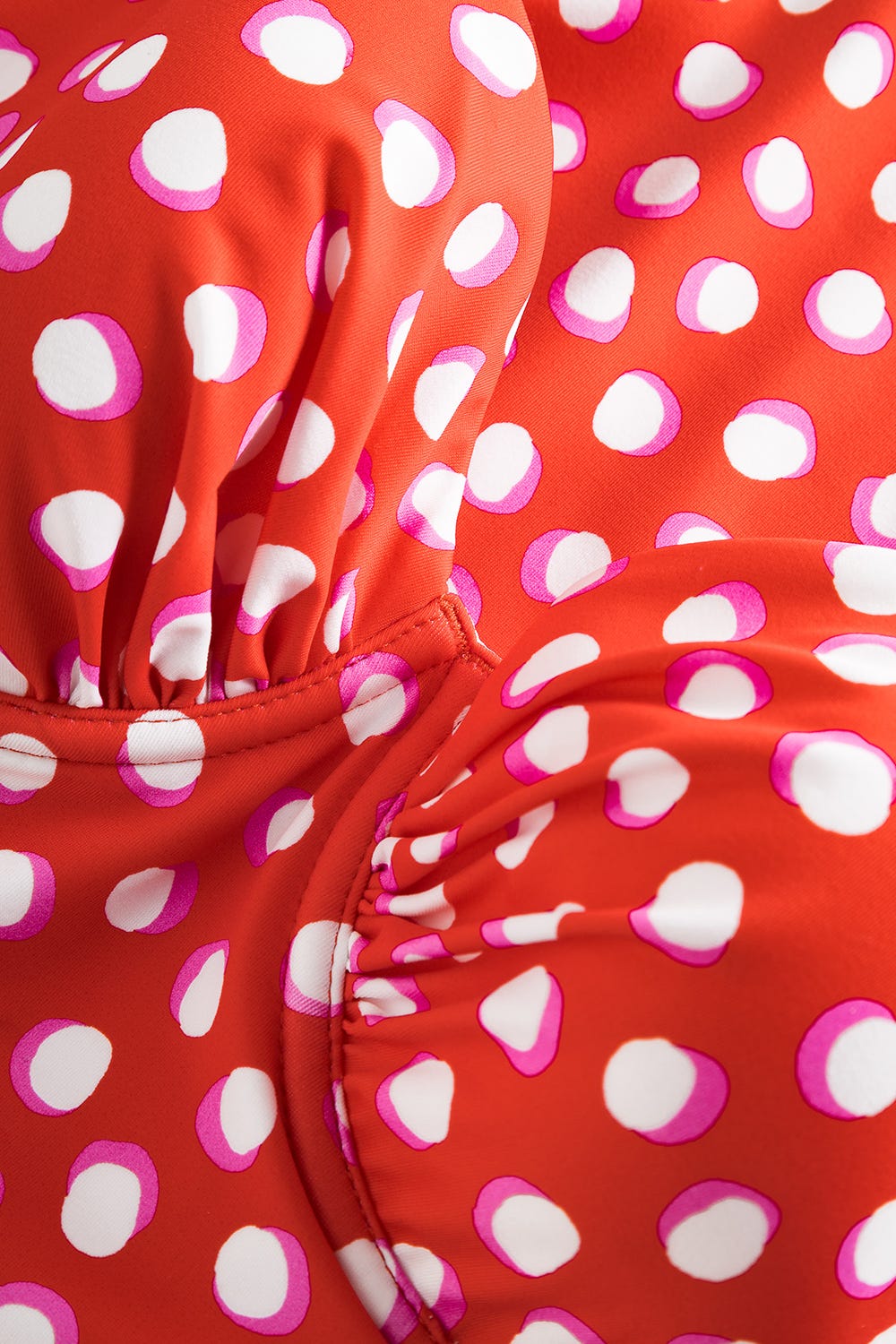 Detailbild 1 von Badeanzug im Retro-Tupfendruck Rot-Weiß