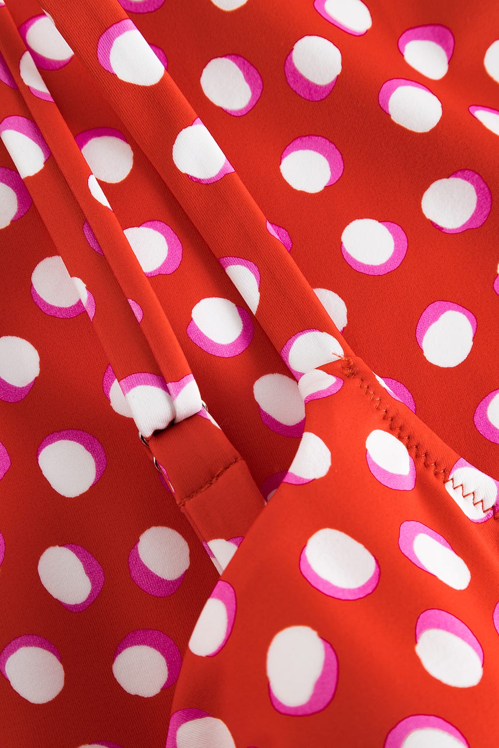 Detailbild 3 von Badeanzug im Retro-Tupfendruck Rot-Weiß