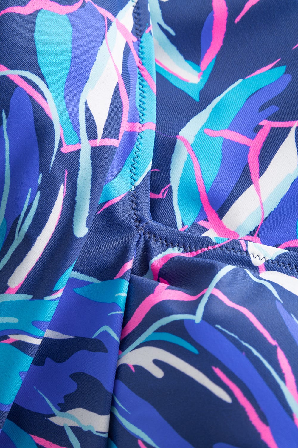 Detailbild 1 von Badeanzug im Blumendruck Neonfarben Wickeloptik