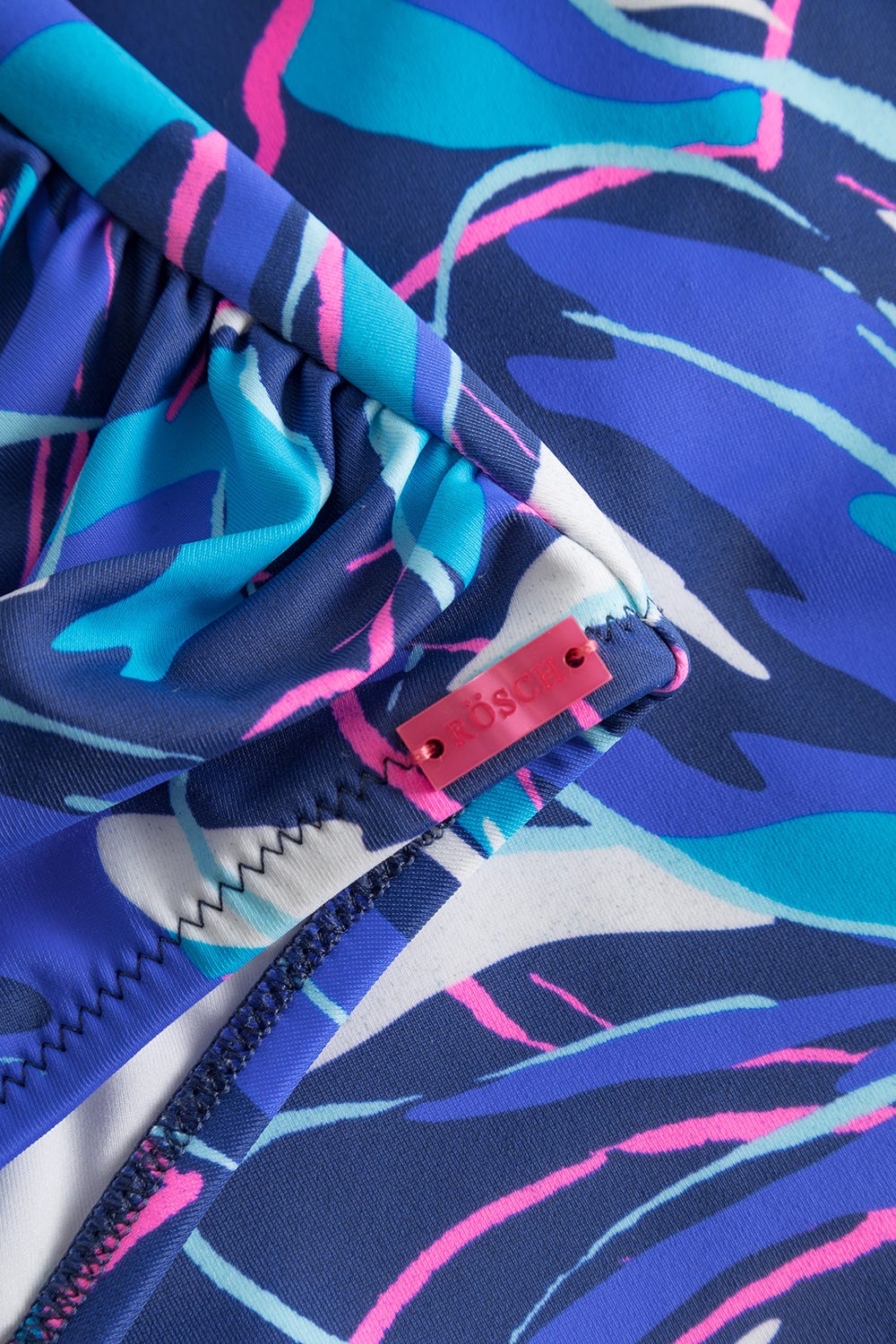 Detailbild 2 von Badeanzug im Blumendruck Neonfarben Wickeloptik