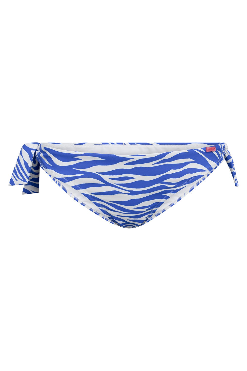 Hollowbild von Bikini-Hose im modernen Zebradruck Blau-Weiß zum Binden
